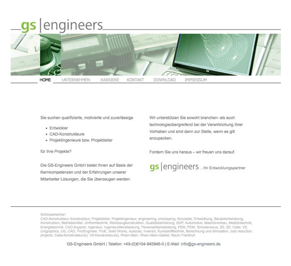www.gs-engineers.de Screenshot