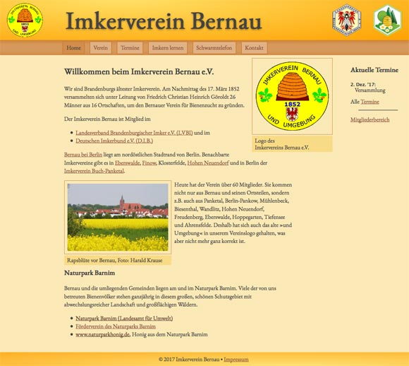 www.imkerverein-bernau.de Screenshot