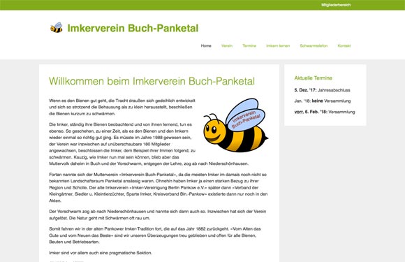 www.imkerverein-buch-panketal.de Screenshot
