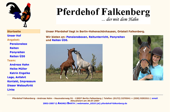www.pferdehof-falkenberg.de Screenshot